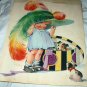Large C.TWELVETREES Magazine Cover Art Print-Girl Trying on Hat with Feather