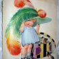 Large C.TWELVETREES Magazine Cover Art Print-Girl Trying on Hat with Feather