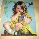 Sweet Little Girl Dressed In Yellow-Vintage Artwork Illustration Sweet Little Girl Dressed In Yellow-Vintage Artwork Illustration