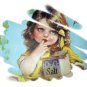 Sweet Little Girl Dressed In Yellow-Vintage Artwork Illustration