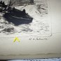 RARE-R.H.PALENSKE-MORNING BREEZE-Lithograph Sepia Print-Two Large Clipper Ships