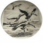 R.H.PALENSKIE-Coming Out Of The Clouds-Vintage Dry Point Print-Canadian Geese and Moose