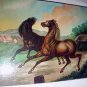 Running Horses Antique Chromolithograph Print-Excellent Condition