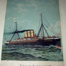 Antique Print-FURST BISMARCK-Sailing Vessel Out To Sea