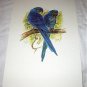 Beautiful BLUE HYACINTH MACAWS Newer Lithograph Print