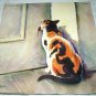 TORTIE CAT CATCHES MOUSE-1936 VINTAGE MAGAZINE COVER ARTWORK
