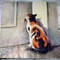 TORTIE CAT CATCHES MOUSE-1936 VINTAGE MAGAZINE COVER ARTWORK