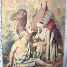 Late 1800s Antique Chromolithograph Print-THE GOOD SAMARITAN-STUNNING COLORS!