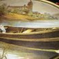c1900 Lovely Maiden Holding Baby in Row Boat Antique Chromolithograph Print