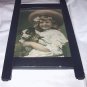 Sweet 1907 Print-Little Girl in Hat Holding Miniature Collie Dog