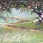 1885-APPLE BLOSSOMS-GORGEOUS-ORIGINAL ANTIQUE CHROMOLITHOGRAPH PRINT-GEORGE GIBSON