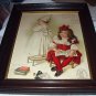 1903 MAUD HUMPHREY-LITTLE SISTERS PLAYING SCHOOL-ANTIQUE WALNUT FRAME