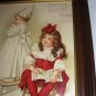 1903 MAUD HUMPHREY-LITTLE SISTERS PLAYING SCHOOL-ANTIQUE WALNUT FRAME