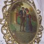Edwardian Couple Walking In Park-Oval Convex Metal Frame
