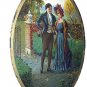 Edwardian Couple Walking In Park-Oval Convex Metal Frame
