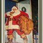 Santa Claus Visiting Leaving Toys Vintage Magazine Artwork Illustration
