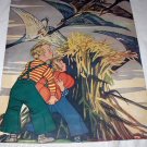 Autumn Winds,Halloween Pumpkins, Kids, Vintage Magazine Artwork Illustration-ARTIST SIGNED Autumn Winds,Halloween Pumpkins, Kids, Vintage Magazine Artwork Illustration-ARTIST SIGNED