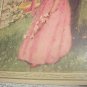 1909 Lovely Victorian Lady in Pink Under Flowered Tree Antique Print