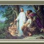 Jesus In Gethsemane Vintage Lithograph Print Vibrant