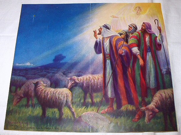 3 Wise Shepherd Men Seeing Star in the Sky Vintage Lithograph Print ...