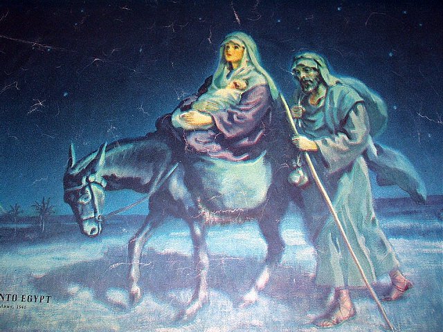 1941 The Flight Into Egypt Vintage Lithograph Print-Mary, Joseph, and ...