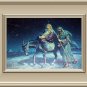 1941 The Flight Into Egypt Vintage Lithograph Print-Mary, Joseph, and Baby Jesus On Burro