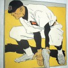 Vintage Calendar Artwork-Baseball Player Practicing Catcher Vintage Calendar Artwork-Baseball Player Practicing Catcher