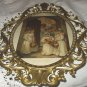 **REDUCED**Antique 5 Sweet Young BRIDESMAIDS with flower baskets-Oval Metal Frame