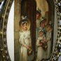 **REDUCED**Antique 5 Sweet Young BRIDESMAIDS with flower baskets-Oval Metal Frame