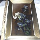**REDUCED**1895 YARDLONG Chromolithograph Print-Vase of Purple & White Iris Flowers-LEROY