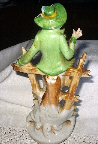 **REDUCED**Occupied Japan Porcelain Figurine-Colonial Man in green jacket