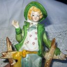 **REDUCED**Occupied Japan Porcelain Figurine-Colonial Man in green jacket