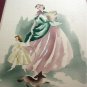 Vintage Airbrushed Watercolor Lady with Child-Signed GUILD