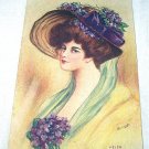 REYNOLDS-Signed Unused Postcard-Helen-Lady with Violets