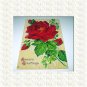 Lovely Antique UNUSED Postcard-Sincere Greetings-Red Rose
