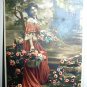 Victorian Beauty in Flower Garden-USED 1900s Postcard