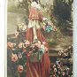 Victorian Beauty in Flower Garden-USED 1900s Postcard