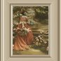 Victorian Beauty in Flower Garden-USED 1900s Postcard