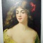 A.ASTI-Used Postcard-Flowing Hair Lady dressed in Yellow