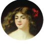A.ASTI-Used Postcard-Flowing Hair Lady dressed in Yellow
