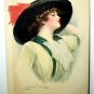 Signed CLARENCE F. UNDERWOOD-unused postcard-Lady with Wide Brim Hat