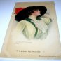 Signed CLARENCE F. UNDERWOOD-unused postcard-Lady with Wide Brim Hat