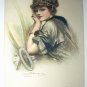 CLARENCE F. UNDERWOOD-Signed Antique Postcard-UNUSED Watercolor-THE FLIRT