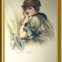 CLARENCE F. UNDERWOOD-Signed Antique Postcard-UNUSED Watercolor-THE FLIRT