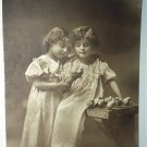 1920 Antique Real People Used Postcard-Happy Easter-Two Sisters with Baby Chicks 1920 Antique Real People Used Postcard-Happy Easter-Two Sisters with Baby Chicks