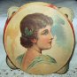 Lovely Antique Diecut Scrap-Portrait of Victorian Woman with holly in hair