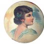 Lovely Antique Diecut Scrap-Portrait of Victorian Woman with holly in hair