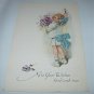 Sweet 1900s Postcard-Victorian Girl holding poppy flowers-New Year Wishes