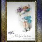 Sweet 1900s Postcard-Victorian Girl holding poppy flowers-New Year Wishes