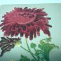 1900s Germany Postcard-Happy Birthday-Lovely Raised Velvet Texture Scarlett Mum Flower